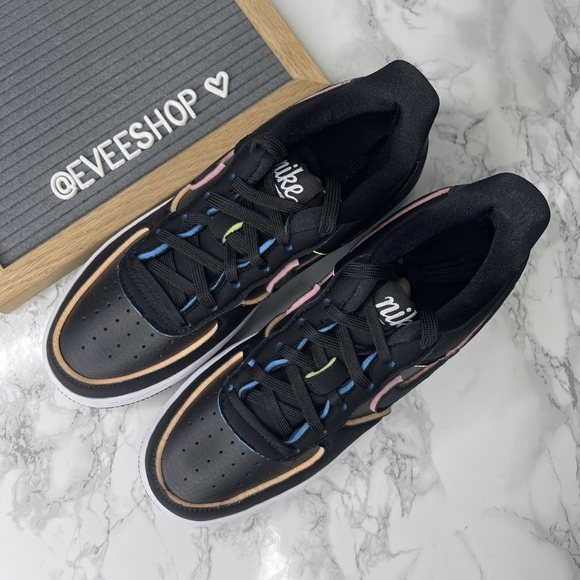 Nike Air Force 1 🌷 Black - White - Multi-Color - Picture 3 of 4